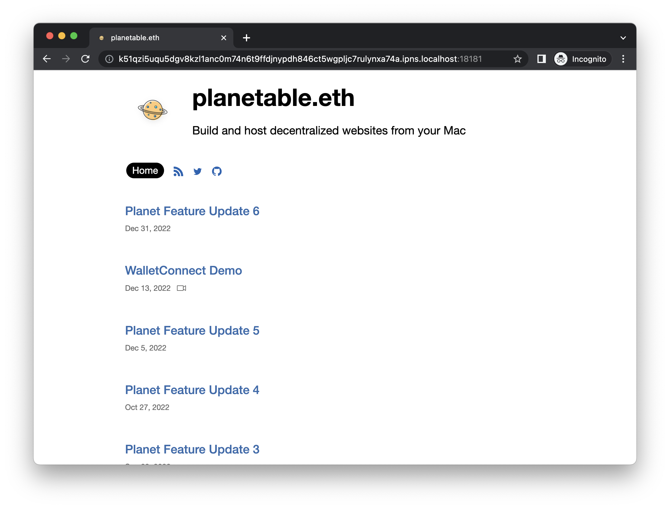 IPNS: planetable.eth